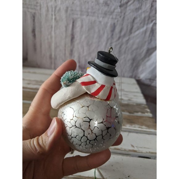 Department 56 Noel Snowman With Flocked Tree Blown - Picture 3 of 6